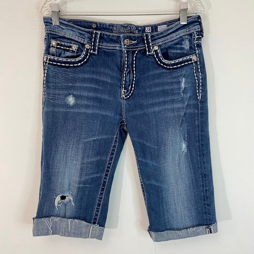 Miss Me Boyfriend Jean Short Distressed